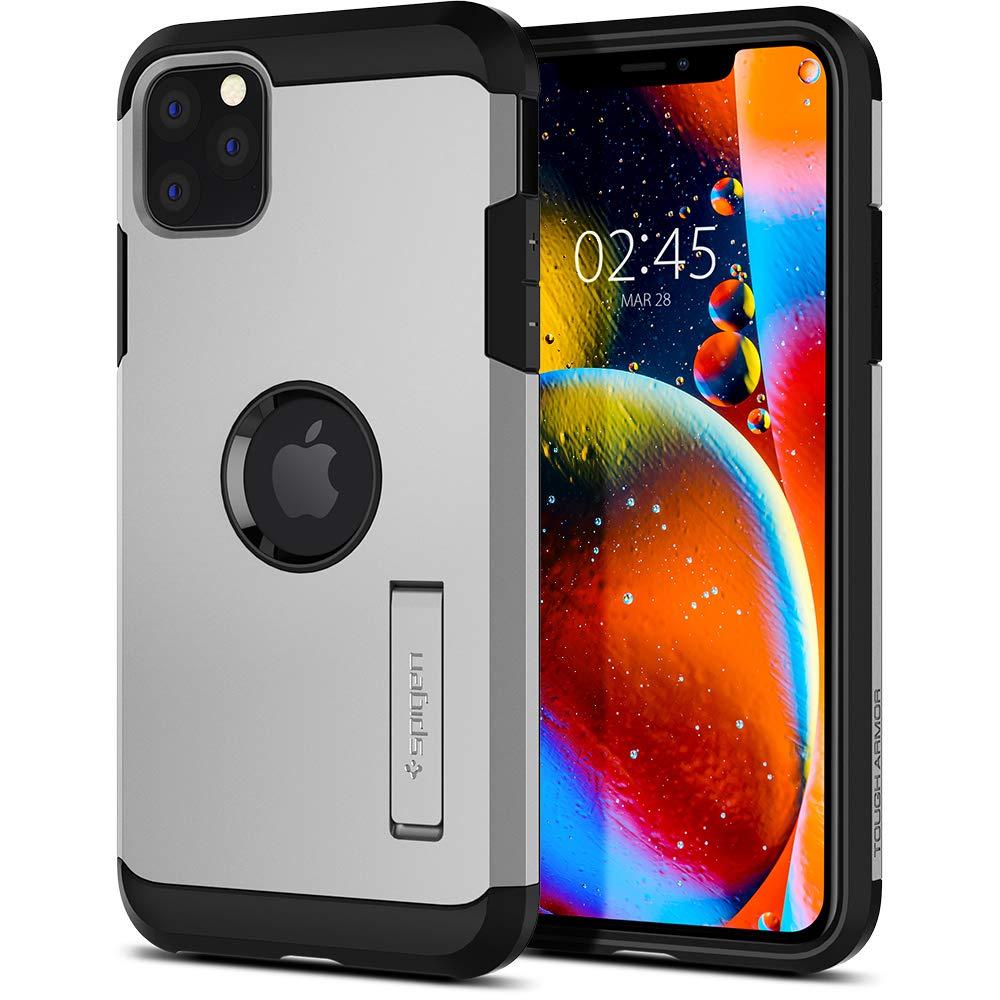 Spigen iPhone 11 Pro Case Tough Armor Satin Silver Mil-grade Certified with Air Cushion Technology Precise Fit Scratch Defense Drop Protection Casing Cover Phone Cover Premium Quality