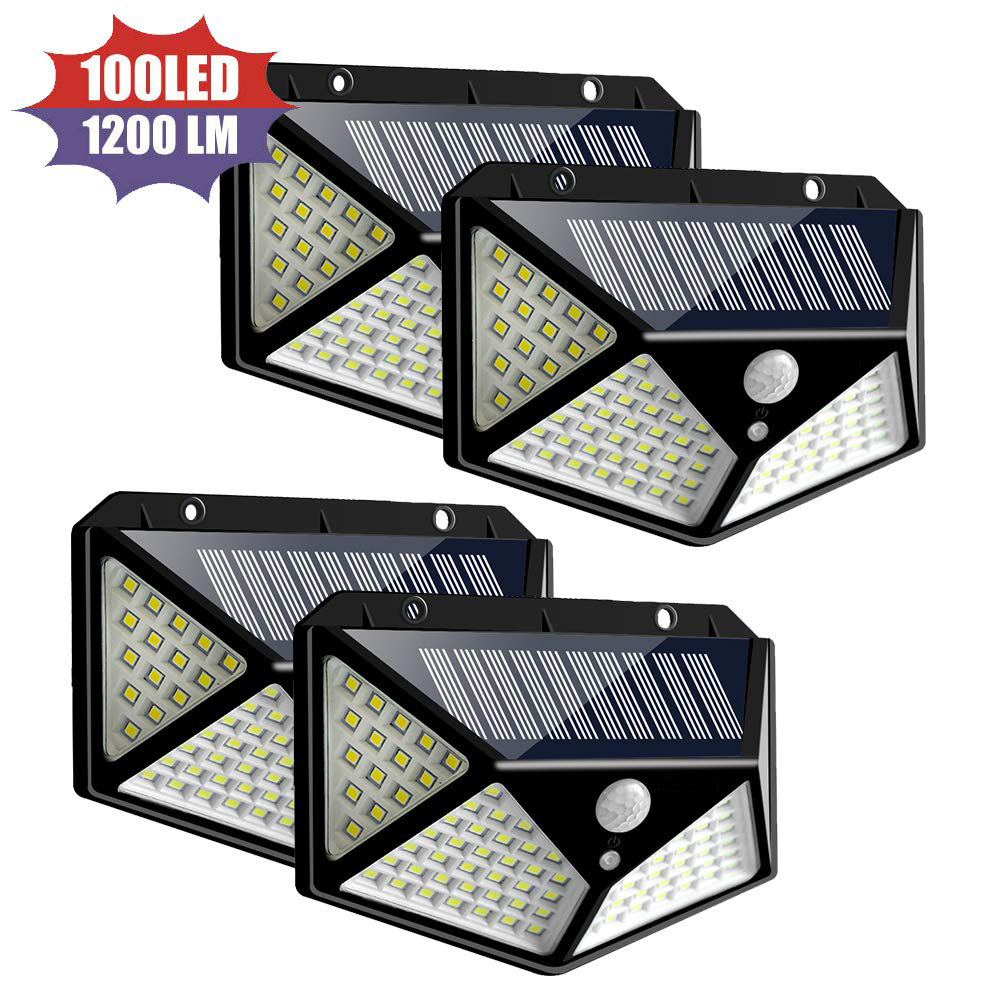3 Modes 100LED Outdoor Lighting Waterproof LED Solar Motion Sensor WirelessLight Garden Lamp Yard